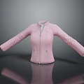 Modern Pink Jacket With Sleek Zipper Closure And Decorative Sleeve Design