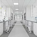 Modern Laboratory Interior Design With White Cabinets Lab Benches And Microscopes 3d model