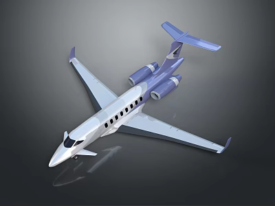 Silver Blue Aerospace Aircraft For Space Exploration With Twin Engines And Aerodynamic Design 3d model