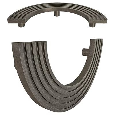 Black Metal Curved Door Handles With Striped Design For Home Use 3d model
