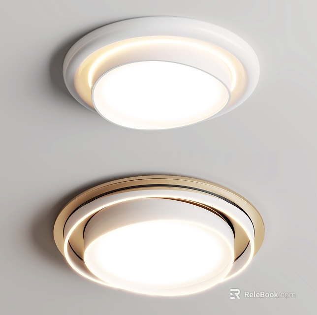 Modern Ceiling Lights With Circular Design And Illumination 3d model 