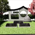 Traditional Courtyard Entrance With Decorative Gate Stone Pillars Pathway And Greenery