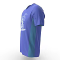 Blue T shirt With Cyclist On Bike And Ride To The Beach Text Design