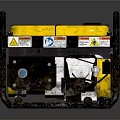 Yellow And Black Portable Generator With Warning Labels And Control Panel 3d model