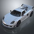 White Sports Car With Sleek Aerodynamic Design Large Rear Spoiler And Black Wheels