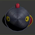 Stylized Missile Weapon With Silver Red Yellow Black Color And Pointed Head Design