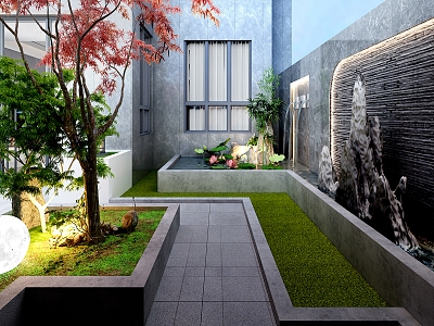 New Chinese-style Home Courtyard model