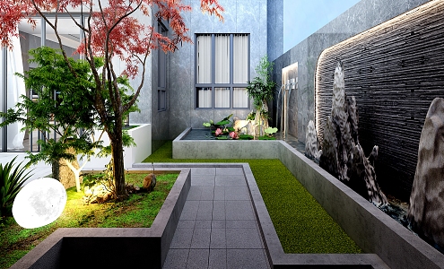 New Chinese-style Home Courtyard 3d model