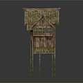 Stilted Wooden House With Mossy Roof Green Stilts And Balcony Staircase