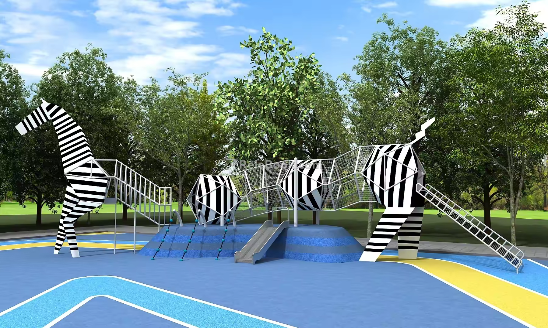 Outdoor non-standard amusement zebra playground 3d model