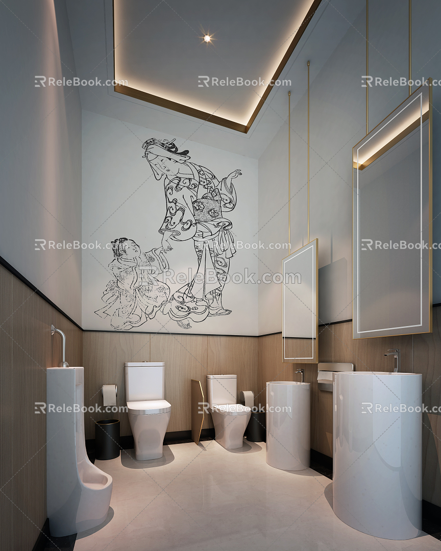 Modern Toilet Chinese Restaurant Toilet 3d model