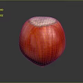 Vibrant Red Hazelnut With White Top And Smooth Glossy Surface 3d model
