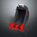 Heavy Duty Construction Function Vehicle Excavator Bucket With Red Teeth Design