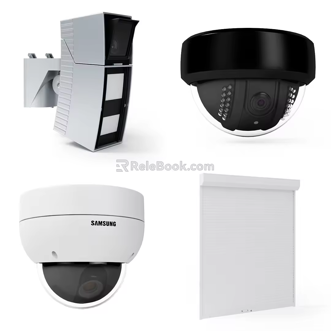 Modern camera door and window security monitoring doorbell 3d model