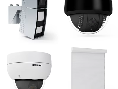 Projection Monitoring System With Dome Bullet Cameras And Samsung White Enclosure Design 3d model