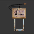 Wooden Drawing Board With Adjustable Metal Stand And Blueprint For Daily Art Supplies
