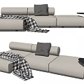 Modern corner sofa multiplayer sofa 3d model
