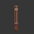 Architectural Decorative Column With Wooden Body Layered Design And Gold Accents
