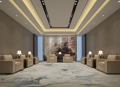 New Chinese Reception Room 3d model