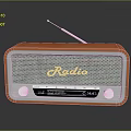 Retro Orange Radio With White Trim Mesh Front Panel And Antenna