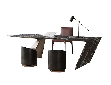 Modern Desk and Chair Class Table and Chair Desk 3d model