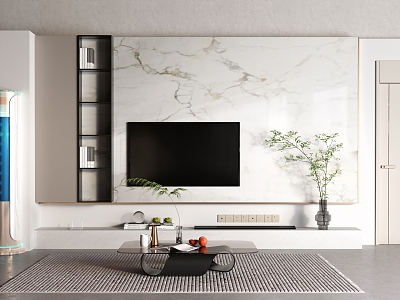 TV wall TV cabinet floor air conditioner top door 3d model