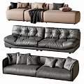 Modern double sofa multiplayer sofa corner sofa 3d model