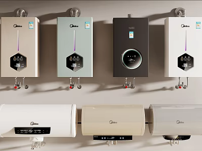 Modern Midea Water Heaters With Different Colors And Designs For Home Use 3d model