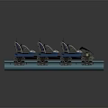 Amusement Ride Blue Roller Coaster Car Featuring Multiple Seats Metal Frame And Wheels
