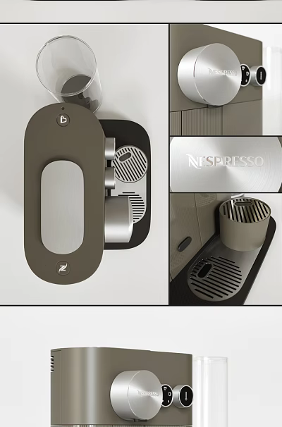 Nespresso Smart Coffee Machine With Modern Design Coffee Outlet Control Buttons And Cup Tray 3d model