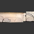Ancient Architectural Model of Ruined Structure with Archway and Stone Stairs