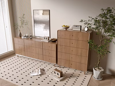 Modern Wood Grain Cabinet Simple Style Cabinet Whole Cabinet Sideboard Balcony Cabinet Storage Cabinet Entrance Cabinet 3d model