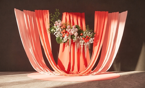 Modern Beauty Chen Pink Cloth Mantle Wedding 3d model