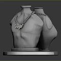Elegant Necklaces Showcased On Grey Torso Mannequins With Silver Base Display Stand