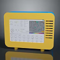 Yellow Blue Digital Weather Monitor With Screen Showing Temperature And Map
