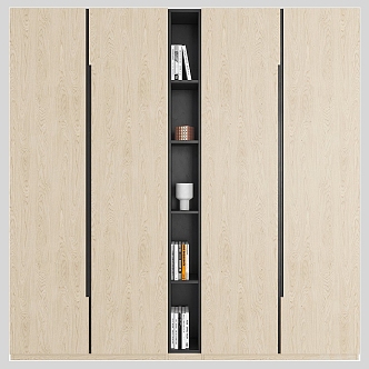 Modern Bookcase Decorative Cabinet Wardrobe Entrance Cabinet 3d model