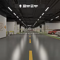 Modern Parking Garage Interior With Clear Signs Lighting Floor Markings And Parked Cars