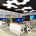 Smart Ergonomic Exhibition Space Featuring Modern Design Display Counter And Lighting 3d model