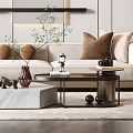 Sofa coffee table combination 3d model