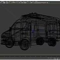 Ambulance Utility Vehicle With White Body Blue Red Emergency Lights And Medical Equipment