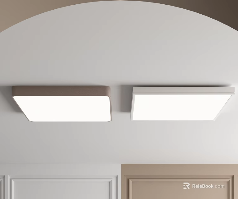 Two Modern Square Ceiling Lights With Different Designs 3d model 