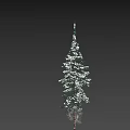 Snow Covered Pine Tree Decorative Ornament Set For Home Decoration 3d model