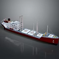 Red Hull Yacht Model With Multi Decks And Masts 3d model