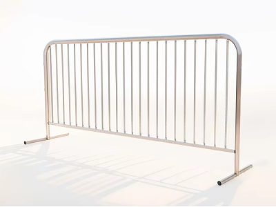 Stainless Steel Metal Barrier With Vertical Bars And Sturdy Base For Safety Control 3d model