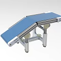 Mobile Industrial Equipment With Blue Tabletop And Metal Frame Structure 3d model