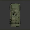 Green Camouflage Armored Vehicle With Antennas Weapon System And Wheels
