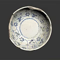 Decorative Ceramic Bowl With Blue And White Vine Flower Patterns For Furniture Decoration