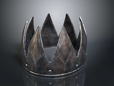 Elegant Silver Crown Decorative Item With Intricate Engraved Patterns For Home Decor 3d model