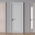 New Chinese Style Solid Wood Flat Door Bedroom Single Door 3d model