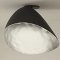 Modern Ceiling Light With Black And White Design And Textured White Shade